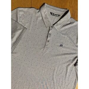 TravisMathew Polo Shirt XXL Gray Dot Pima Cotton Performance Golf Stretch